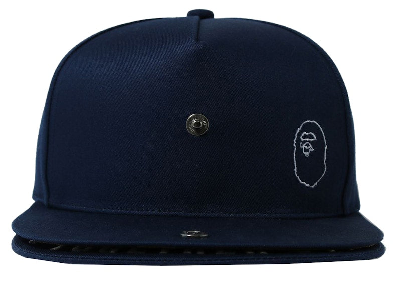 BAPE Double Visor Snapback Cap Navy