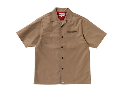 BAPE Dragon Embroidery Open Collar Shirt Beige