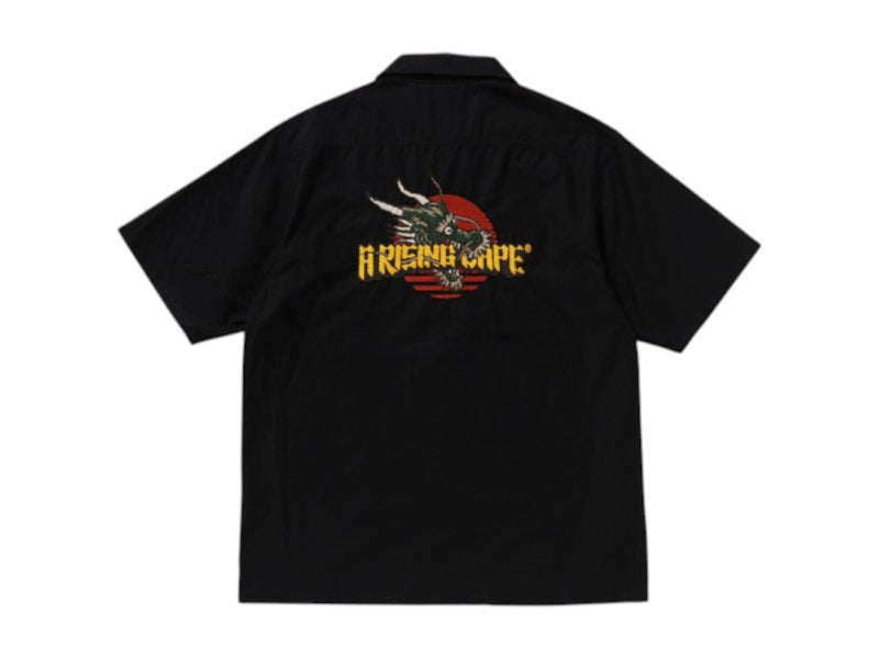 BAPE Dragon Embroidery Open Collar Shirt Black
