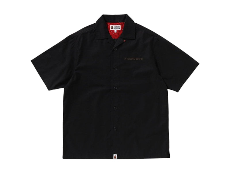 BAPE Dragon Embroidery Open Collar Shirt Black