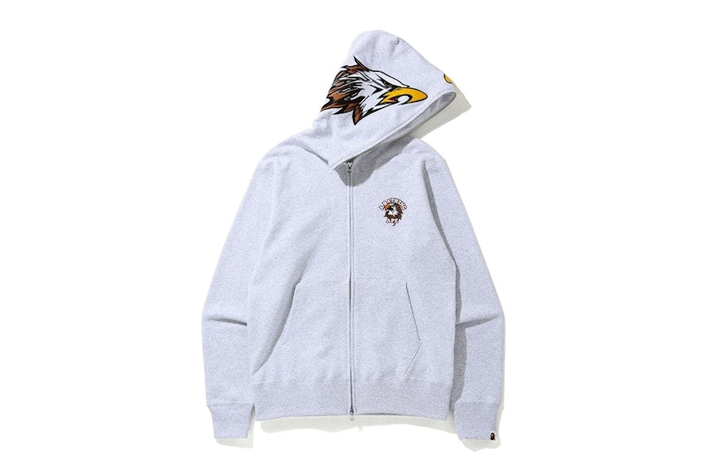 BAPE Eagle Full Zip Hoodie Grey