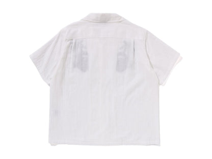 BAPE Embroidered Casual S/S Shirt White