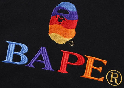 BAPE Embroidery Loose Fit Pullover Hoodie Black