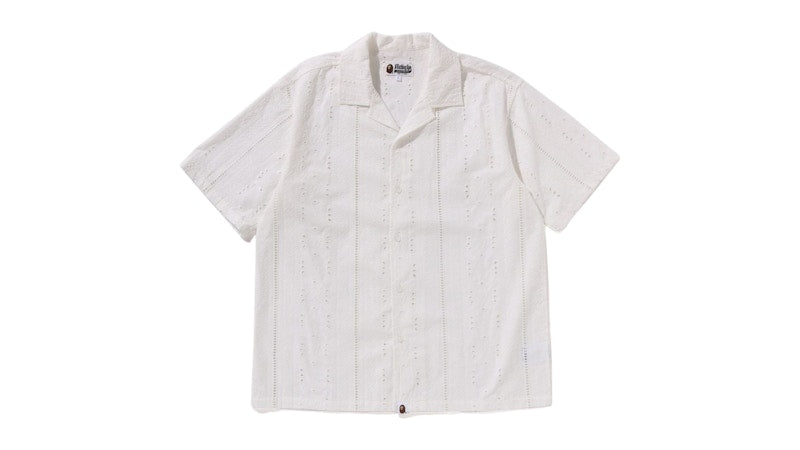 BAPE Embroidery Open Collar S/S Shirt Ivory