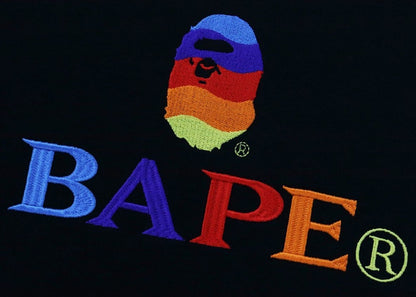BAPE Embroidery Relaxed Fit L/S Tee Black