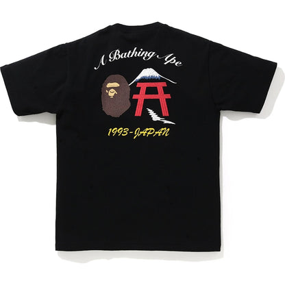 BAPE Embroidery Style Japan Culture Tee Black