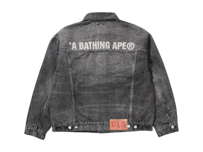 BAPE Fake Print Denim Jacket Black