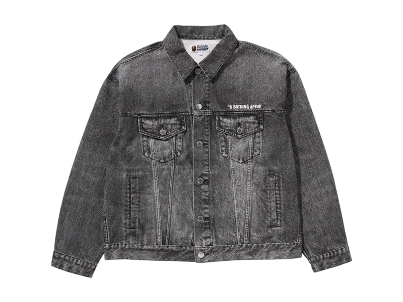 BAPE Fake Print Denim Jacket Black