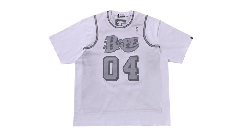 BAPE Fake Print Relaxed Fit Tee White