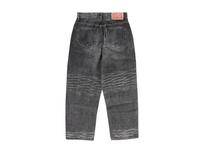 BAPE Fake Print Sta Loose Fit Denim Pants Black