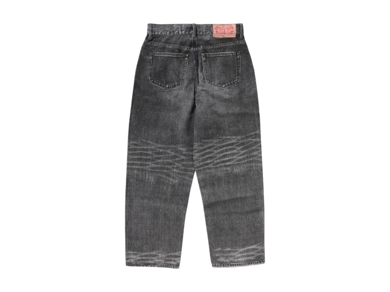 BAPE Fake Print Sta Loose Fit Denim Pants Black