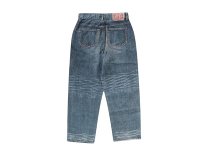 BAPE Fake Print Sta Loose Fit Denim Pants Light Indigo