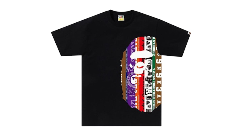 BAPE Fans Scarf Side Big Ape Head Tee Black