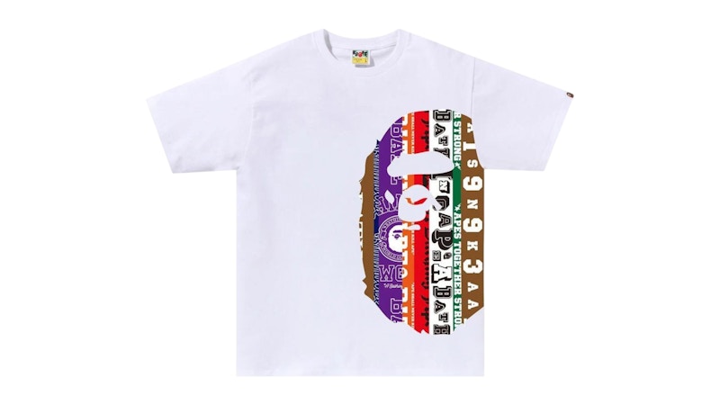 BAPE Fans Scarf Side Big Ape Head Tee White