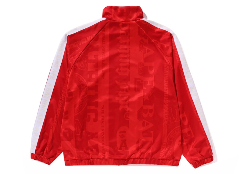 BAPE Fans Scarf Track Jacket Red