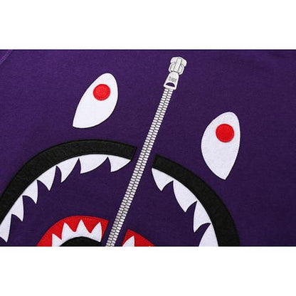BAPE Felt Shark Crewneck Purple