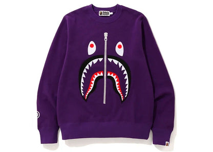 BAPE Felt Shark Crewneck Purple