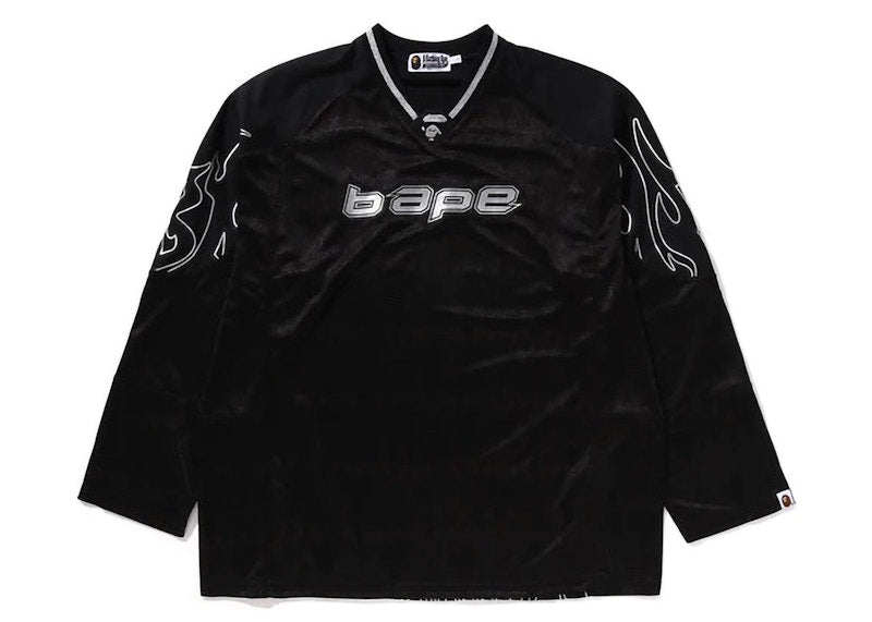 BAPE Flame Football Jersey Black