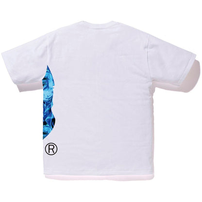 BAPE Flame Side Big Ape Head Tee White/Blue