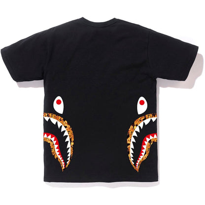 BAPE Flame Side Shark Tee Black/Orange
