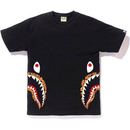 BAPE Flame Side Shark Tee Black/Orange