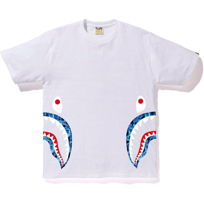 BAPE Flame Side Shark Tee White/Blue