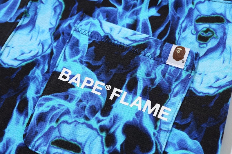 BAPE Flame Slim Sweatpants Blue