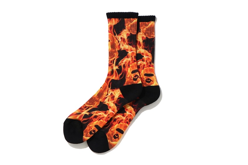 BAPE Flame Socks Orange
