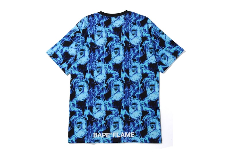 BAPE Flame Wide Tee Blue