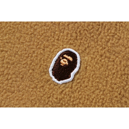 BAPE Fleece One Point Zip Hoodie Beige