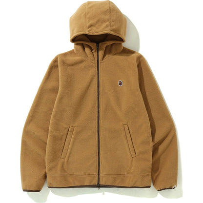 BAPE Fleece One Point Zip Hoodie Beige