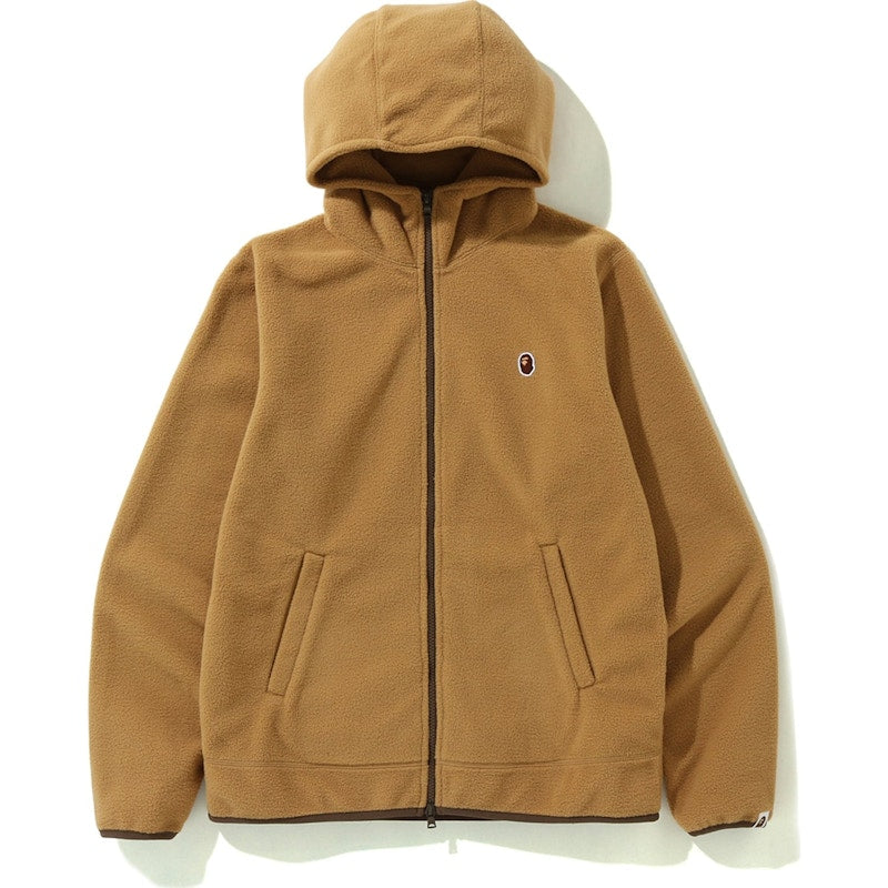BAPE Fleece One Point Zip Hoodie Beige