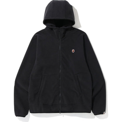 BAPE Fleece One Point Zip Hoodie Black