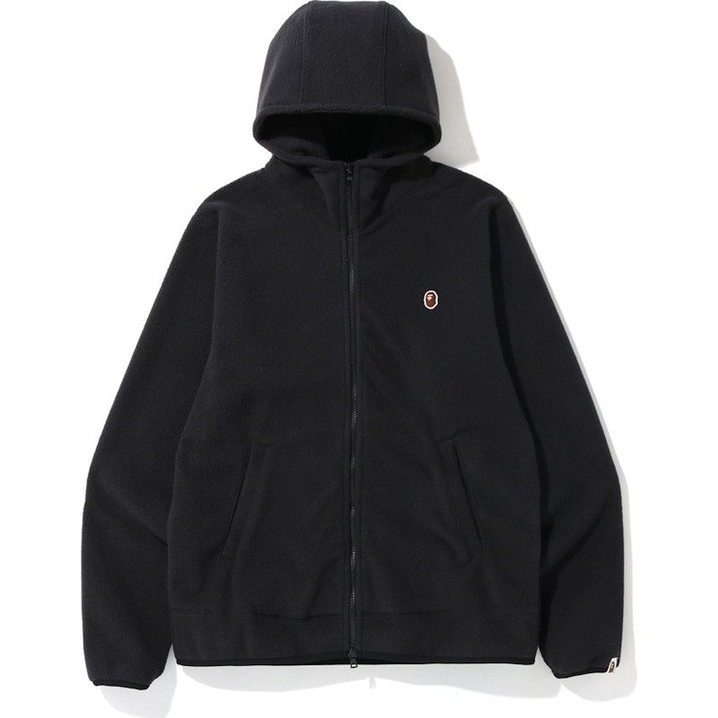 BAPE Fleece One Point Zip Hoodie Black