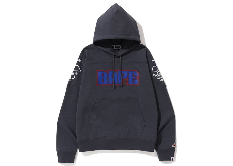 BAPE Football Loose Fit Pullover Hoodie Charcoal