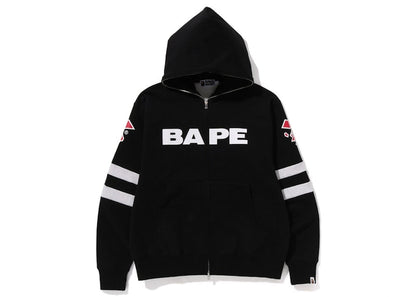 BAPE Football Relaxed Fit Full Zip Hoodie Black
