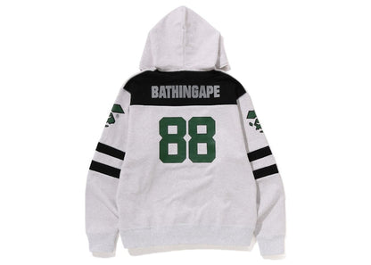 BAPE Football Relaxed Fit Full Zip Hoodie Grey
