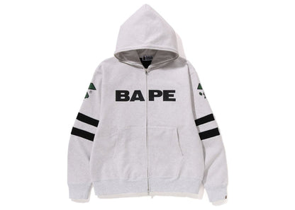 BAPE Football Relaxed Fit Full Zip Hoodie Grey