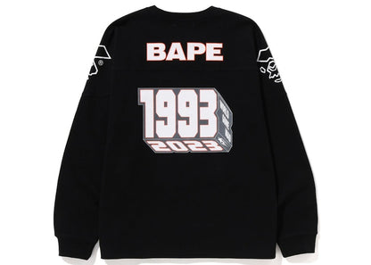 BAPE Football Relaxed Fit L/S Tee Black