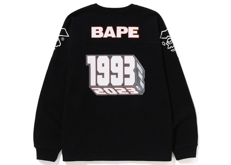BAPE Football Relaxed Fit L/S Tee Black