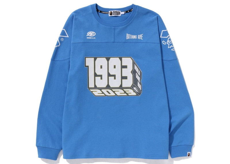 BAPE Football Relaxed Fit L/S Tee Sax