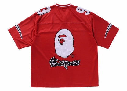 BAPE Football Relaxed Fit Tee Red