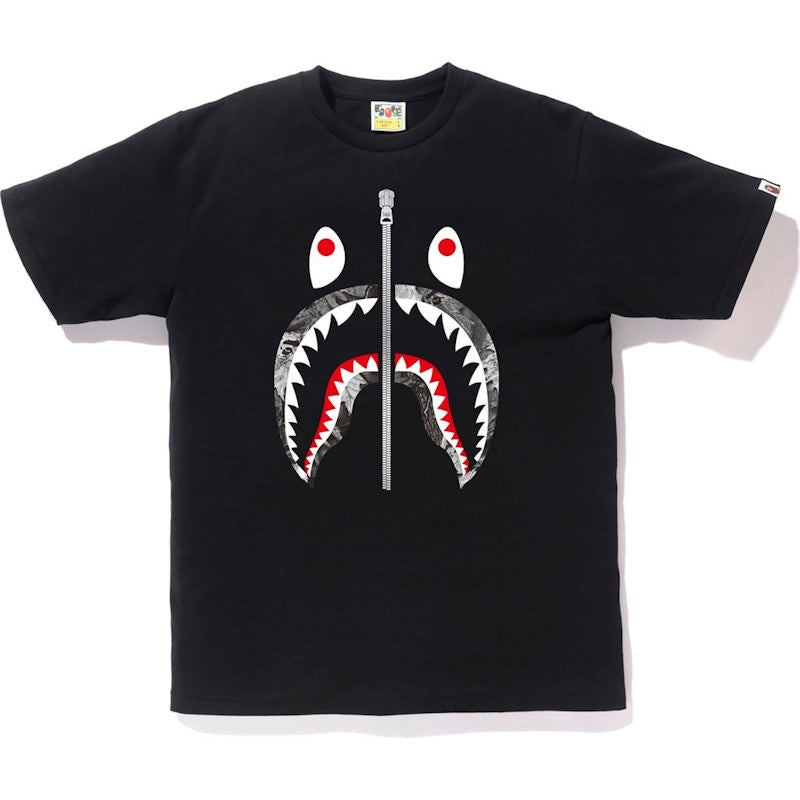 BAPE Forest Camo Shark Tee Black/Black
