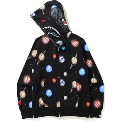BAPE Galaxy Shark Full Zip Hoodie Black