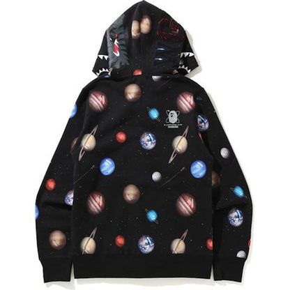 BAPE Galaxy Shark Full Zip Hoodie Black