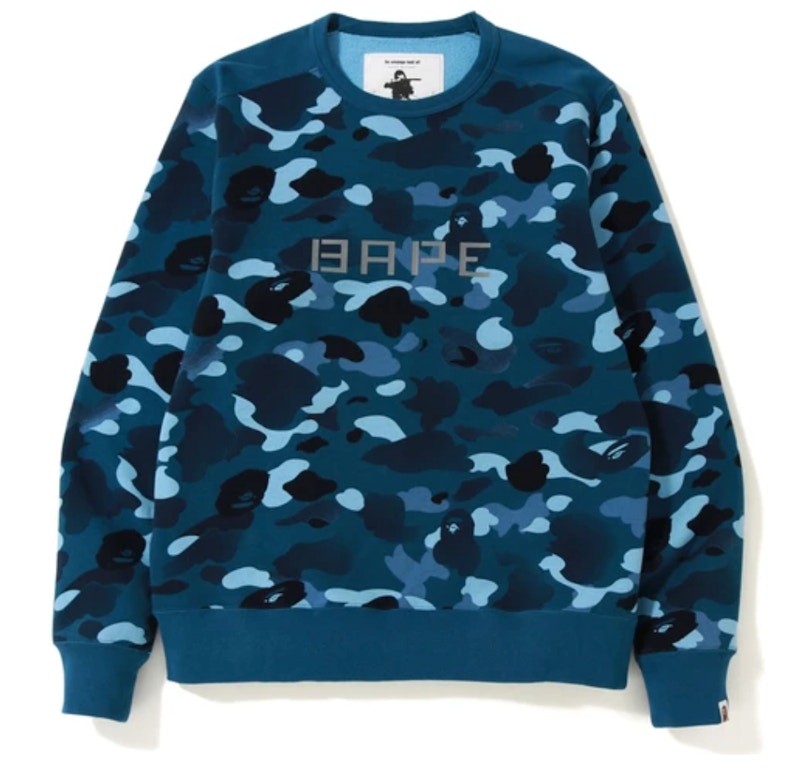 BAPE Gradation Camo Wide Crewneck Blue