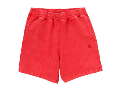 BAPE Garment Dye One Point Relaxed Fit Sweat Shorts Red