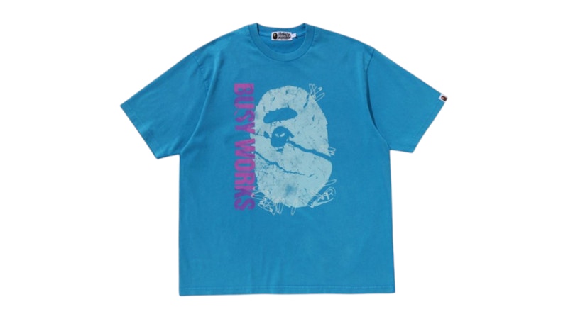 BAPE Garment Dye Relaxed Fit Tee Blue