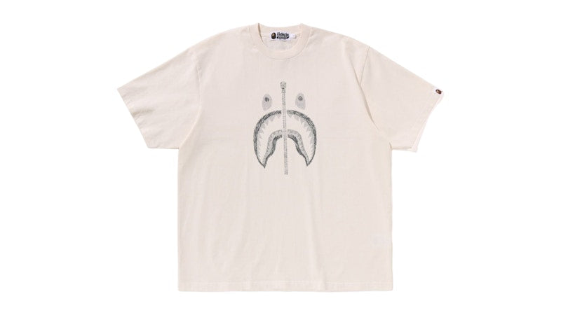 BAPE Garment Dye Shark Relaxed Fit Tee Ivory