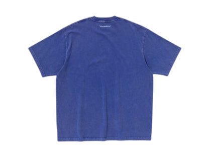 BAPE Garment Dye Spray Print College Relaxed Fit Tee Blue